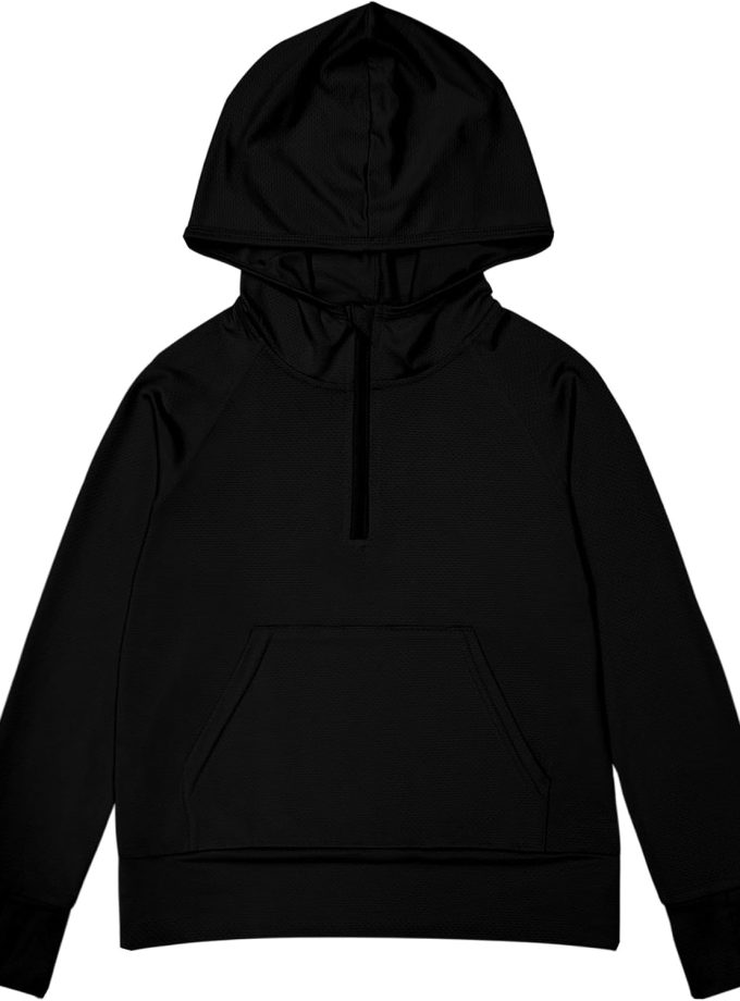 Kids Boys Girls Lightweight Active Athletic Jacket Hoodie Half-Zip Sun Protection Shirt with Thumbhole 4-13Y