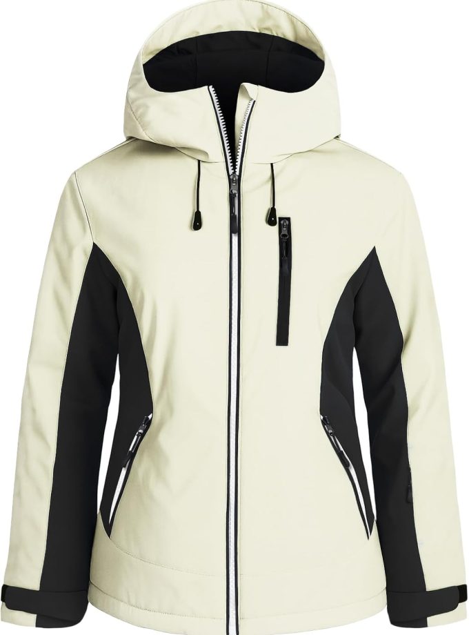 Women Waterproof Winter Jacket Ski Snow Jacket Windproof Warm Rain Coat Insulated Sonwboard Hooded Jacket