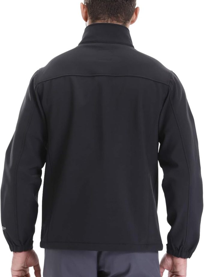 Men's Softshell Jacket Fleece Lined Windbreaker,Lightweight Water Resistant Winter Coat