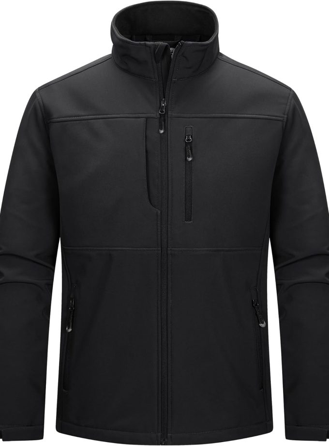 33,000ft Men's Lightweight Softshell Jacket Warm Fleece Lined Windbreaker Waterproof Soft Shell for Outdoor Hiking