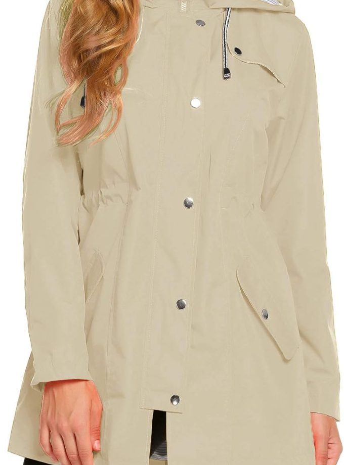 Women Lightweight Hooded Waterproof Active Outdoor Rain Jacket
