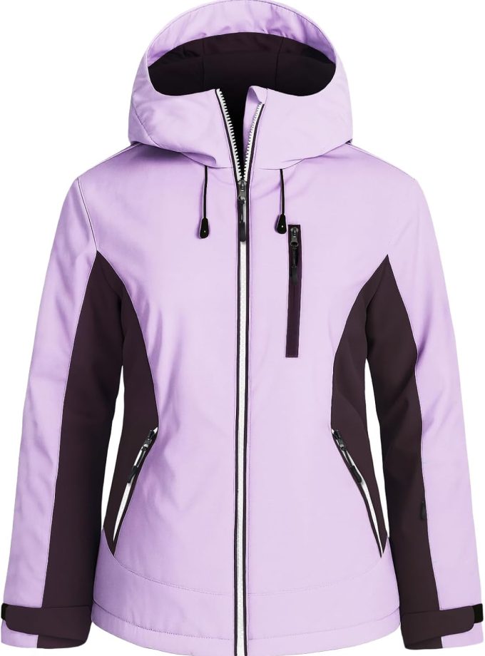 Women Waterproof Winter Jacket Ski Snow Jacket Windproof Warm Rain Coat Insulated Sonwboard Hooded Jacket