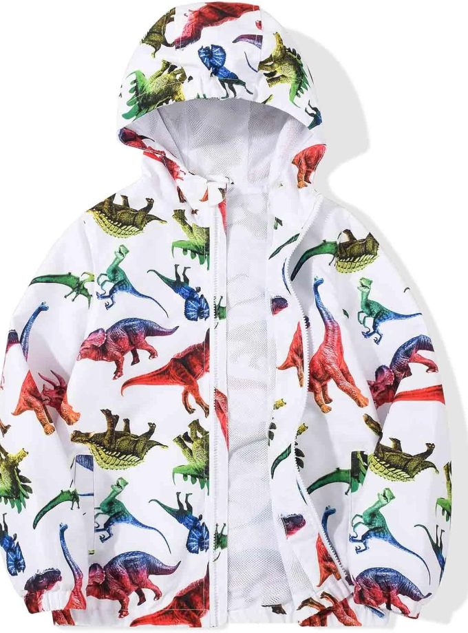 Boys Windbreaker Jacket Hooded Lightweight Windroof Water-resistant Outdoor Coats for Kids