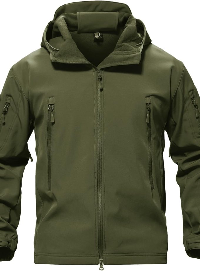 Men's Special Ops Military Tactical Soft Shell Winter Warm Fleece Lined Jacket Rain Hood Coat Hiking Snowboard