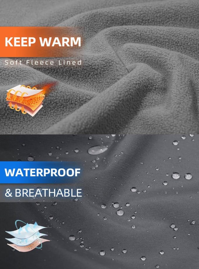 Womens Fleece Lined Rain Jacket Waterproof Lightweight Fall Winter Windbreaker Hooded Softshell Jackets