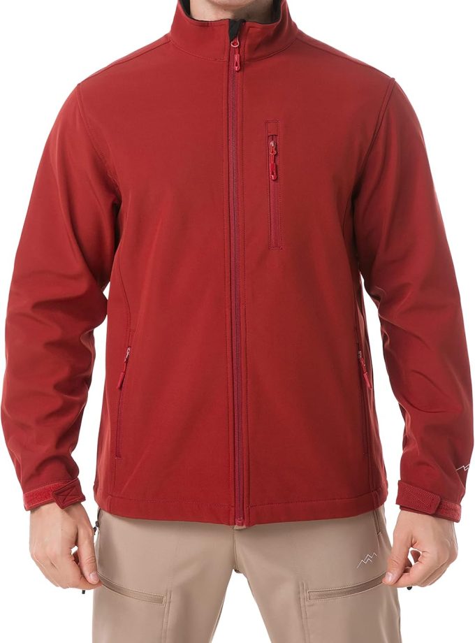 Men's Softshell Jacket Fleece Lined Windbreaker,Lightweight Water Resistant Winter Coat