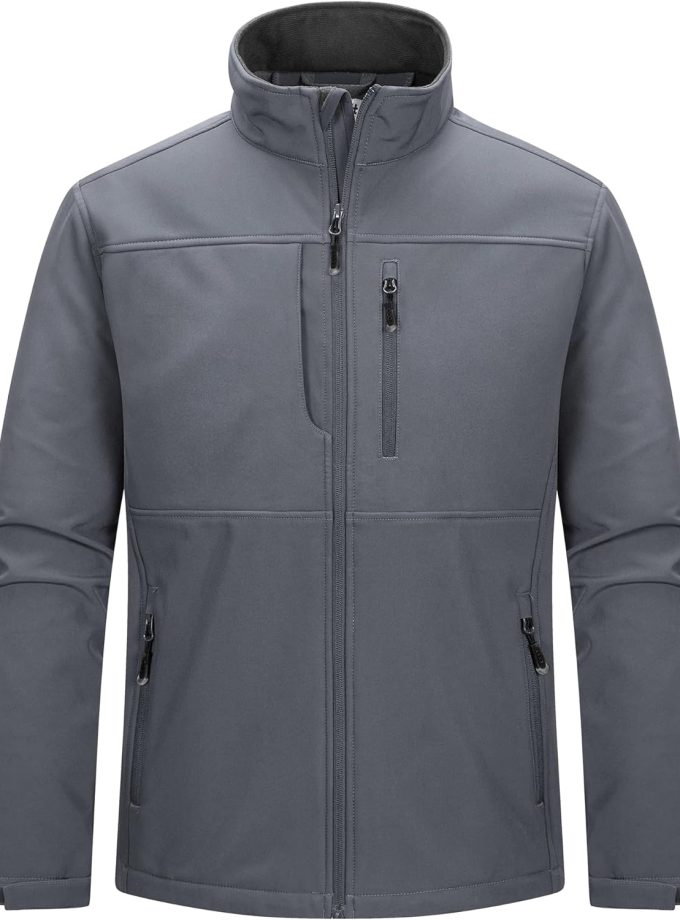 Men's Lightweight Softshell Jacket Warm Fleece Lined Windbreaker Waterproof Soft Shell for Outdoor Hiking