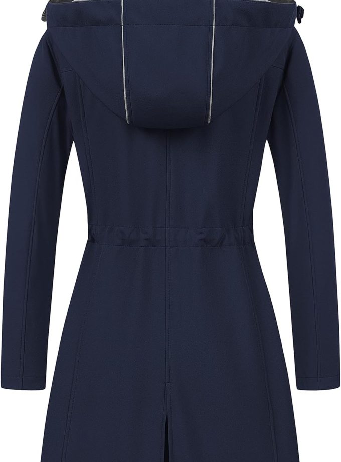 Women Lightweight Waterproof Long Softshell Tactical Jacket Fleece Lined Windbreaker