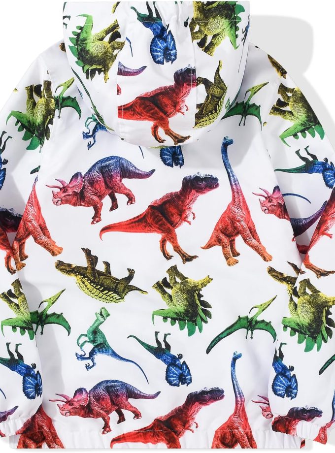 Boys Windbreaker Jacket Hooded Lightweight Windroof Water-resistant Outdoor Coats for Kids