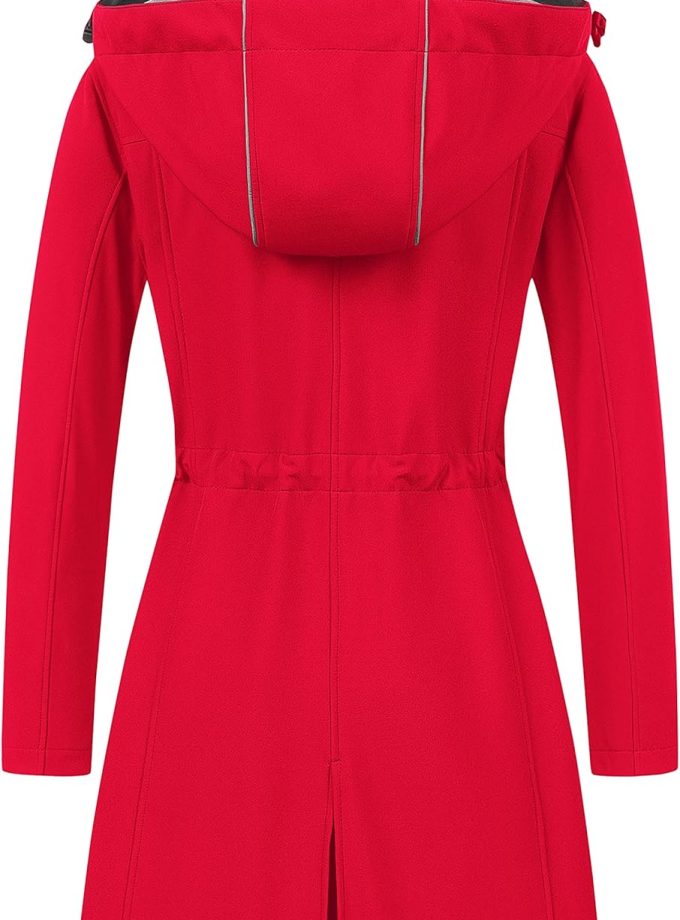 Women Lightweight Waterproof Long Softshell Tactical Jacket Fleece Lined Windbreaker