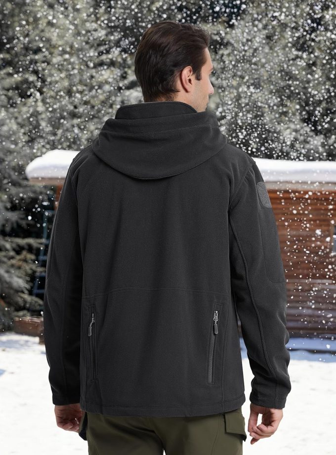 Tactical Jacket for Men Fleece Jackets Full Zip Military Hoodies Windproof Warm Winter Coat Outdoor Hunting